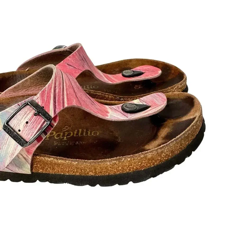 Birkenstock Papillio Gizeh Feathers Boho Cork Footbed Sandals Multicolor 7